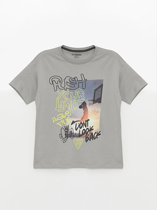 Bisiklet Yaka Bask?l? K?sa Kollu Erkek ?ocuk ?ortlu Pijama Tak?m? - Waikiki фото 2