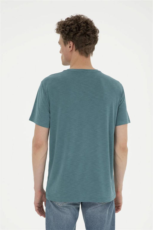 Мужская темно-зеленая базовая футболка - U.s. polo assn фото 5