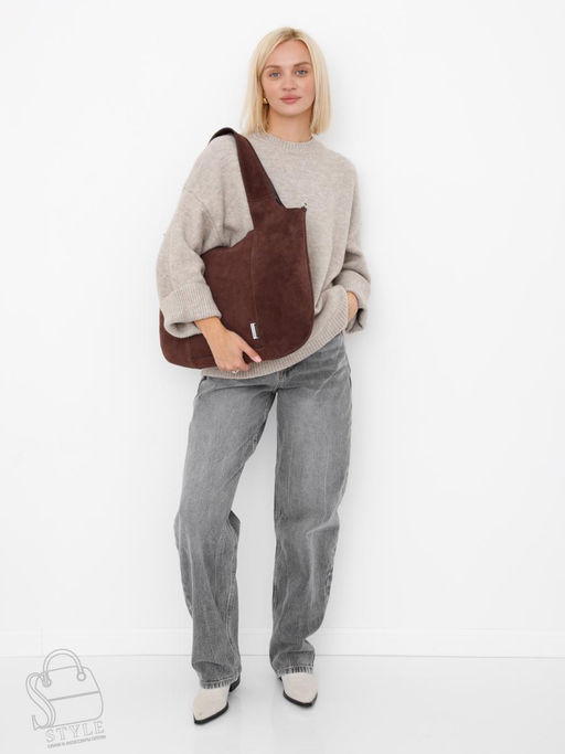 Сумка женская кожаная 91166MSS coffee Velina Fabbiano-Safenta
