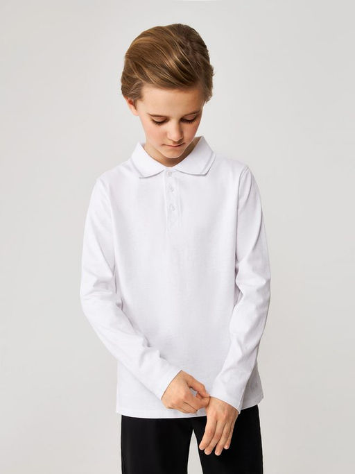 20140830006, Сорочка-поло верхняя детская для мальчиков Sukor белый