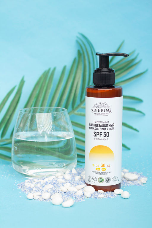 Солнцезащитный крем для лица и тела SPF 30 с витамином Е - Siberina фото 2