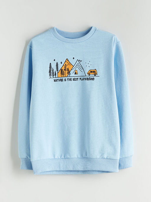 Bisiklet Yaka Erkek ?ocuk Sweatshirt