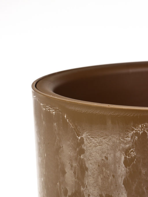 Кашпо для цветов «Микрит», 7.8 л, d=28 см, h=25.5 см, со вставкой, пластиковое, бежевое