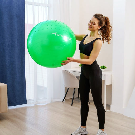 Фитбол ONLYTOP d=65 см, 1000 г, полумассажный, МИКС