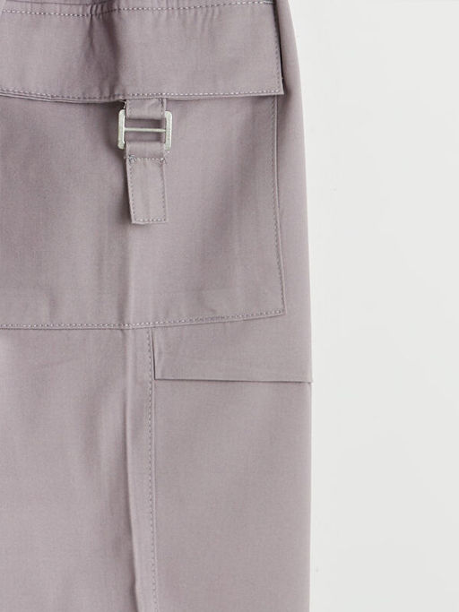 Loose Fit K?z ?ocuk Gabardin Kargo Pantolon