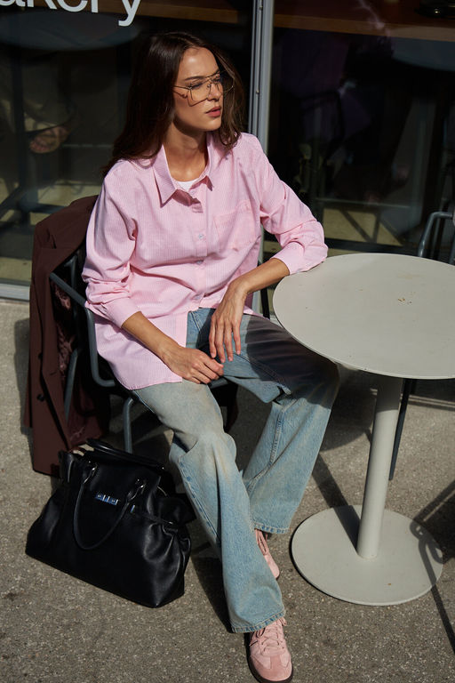 Рубашка оверсайз в полоску хлопковая