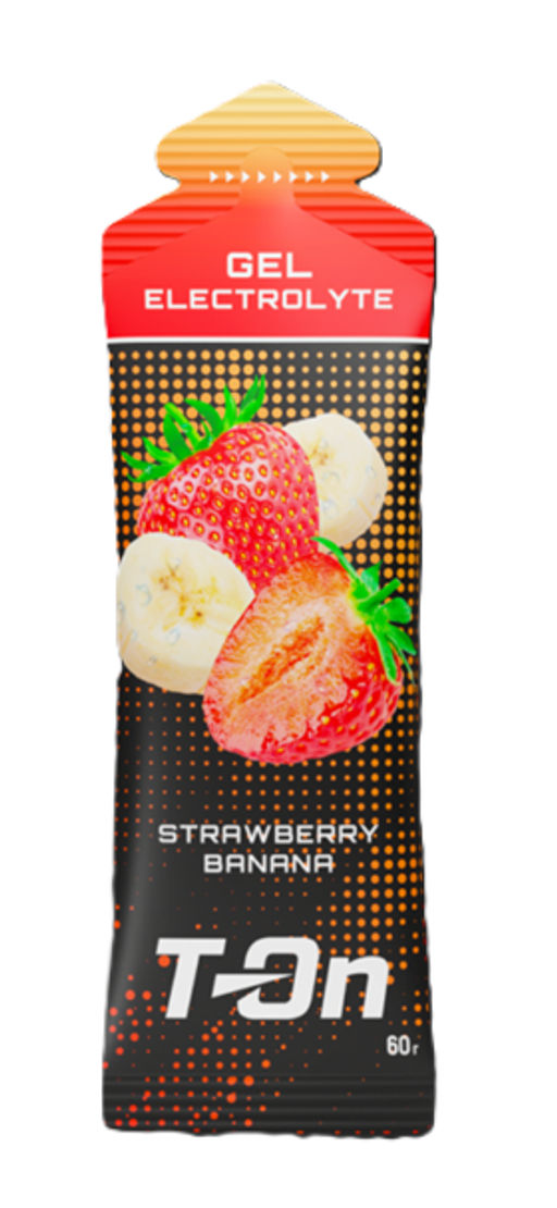 Углеводный гель ELECTROLYTE GEL со вкусом КЛУБНИКА-БАНАН 60г ТМ T-on (22г углев)