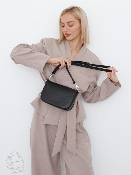 Сумка женская кожаная 1028C black Polina&Eiterou