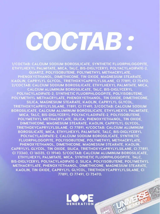 Love Generation Тени спарклы для век Universe, give me money палетка 01  фото 7