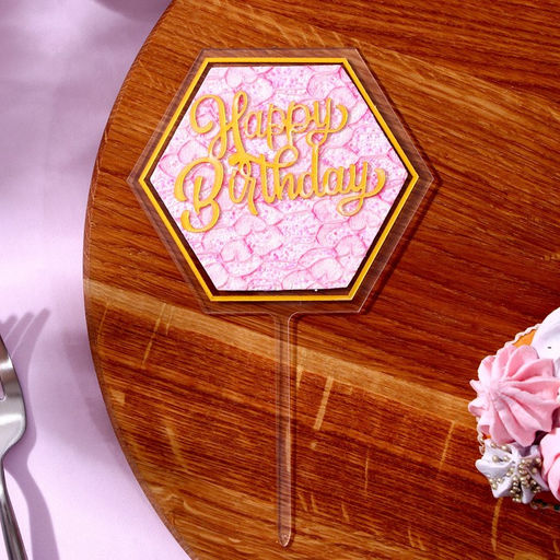 Набор для украшения: топпер С днём рождения 1 шт, кольцо для салфеток 1 шт, МИКС - Страна карнавалия фото 3