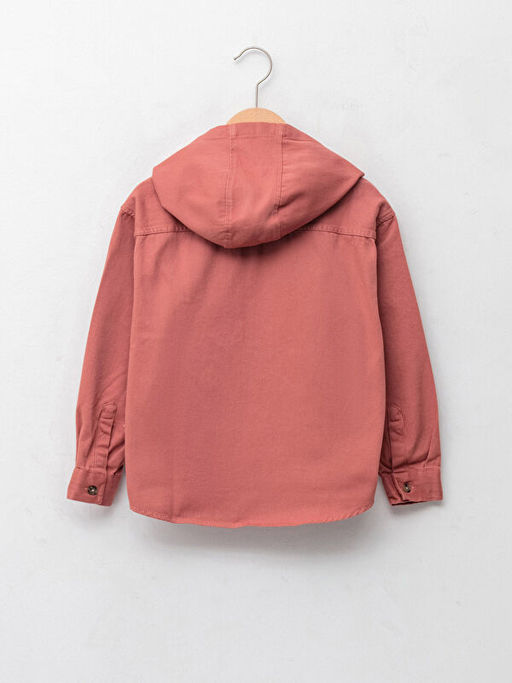 Kap??onlu Bask?l? Uzun Kollu Gabardin Erkek ?ocuk G?mlek - Waikiki фото 2