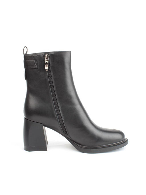 04-M3-1464 BLACK Ботильоны зимние женские (натуральная кожа, натуральный мех)