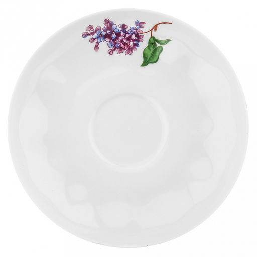 Чашка чайная фарфоровая Сирень 275мл, д9см, h7см, форма Гранатовый, с блюдцем д15см (Россия) - Домашняя мода фото 5