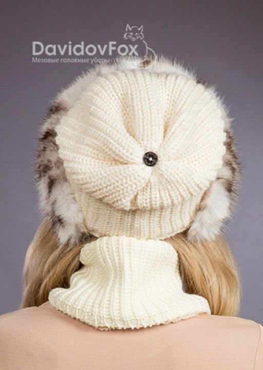 Шапка Ника экомех трикотаж рысь