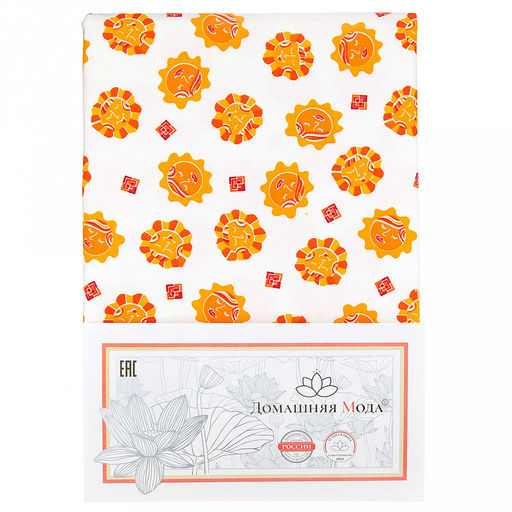 "Солнечная" Скатерть 180х145см, длина стола до 140см, на 6 персон, хлопок "Премиум" 186г/м2, "Домашняя мода" (Россия)