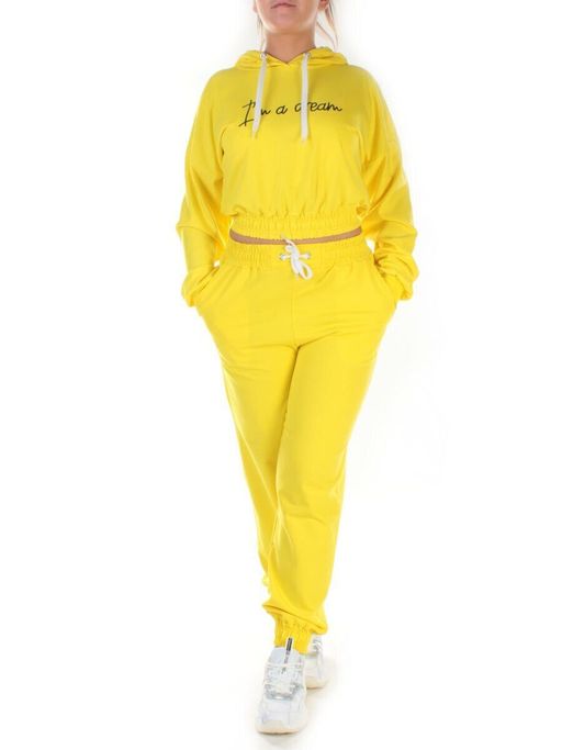 Y294 YELLOW Спортивный костюм женский (100% хлопок) - Fashion фото 2