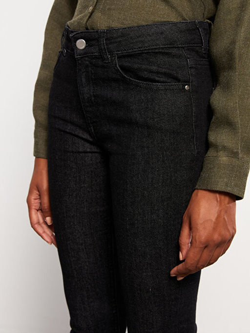 Kad?n Slim Fit D?z Jean Pantolon