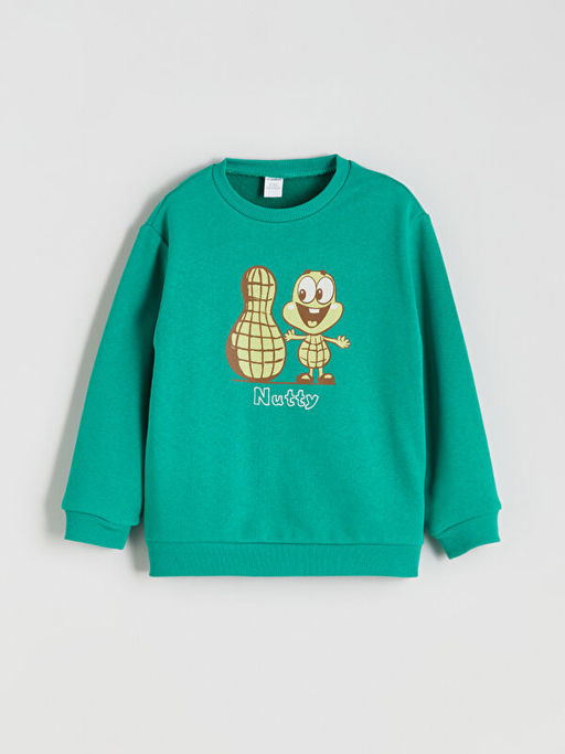 Bask?l? Erkek ?ocuk Sweatshirt ve E?ofman Alt 2li