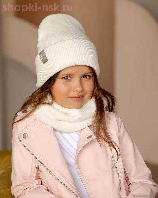 PQ 18 PD 18 Комплект для девочки (колпак+снуд) (52-54)