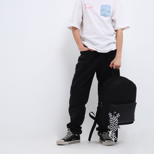 Рюкзак текстильный с карманом кожзам, 38х29х11 см, черный - Nazamok фото 10