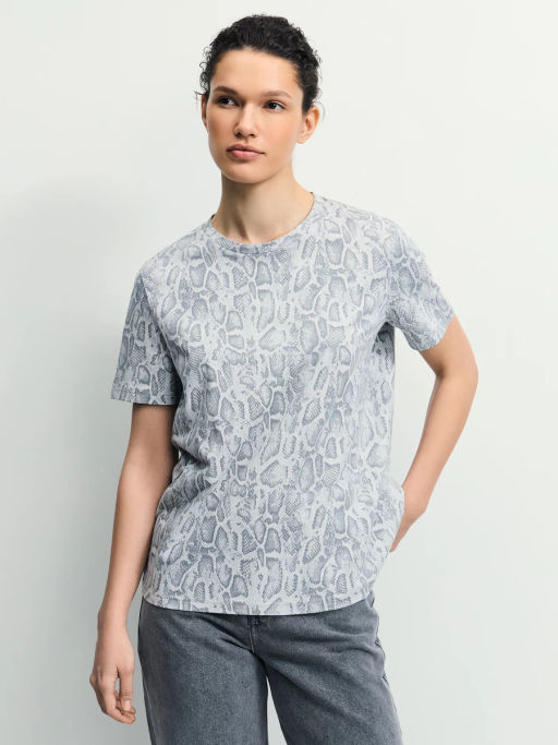 Футболка из хлопка с принтом / Zarina  фото 4