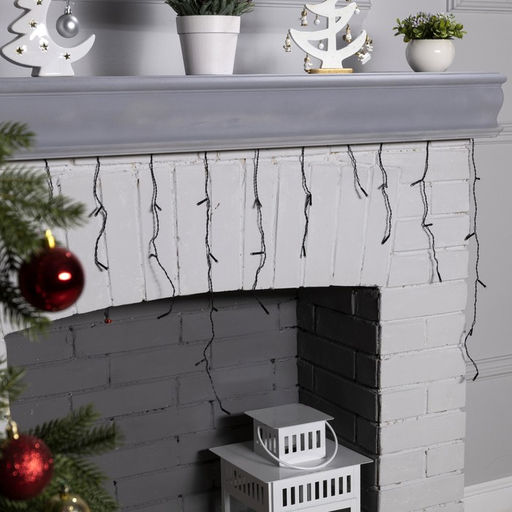 Гирлянда Бахрома 1.8?0.5 м, IP20, тёмная нить, 48 LED, свечение красное, 8 режимов, 220 В - Luazon lighting фото 3