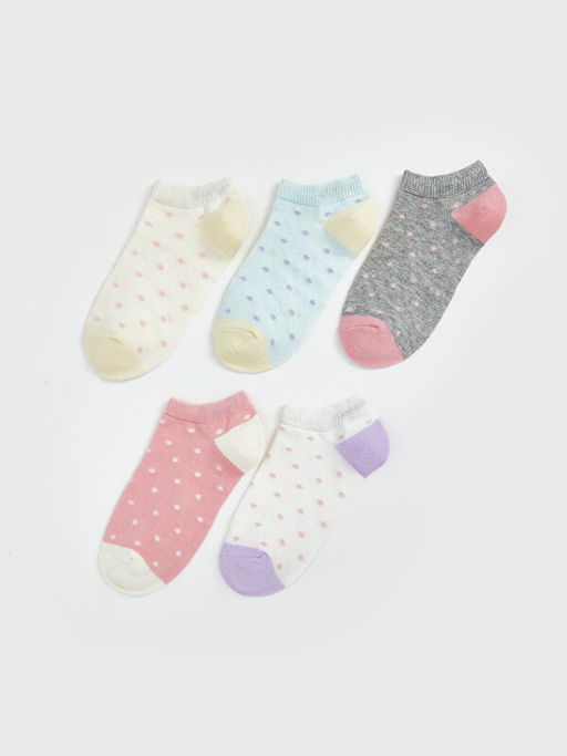 Puantiyeli K?z ?ocuk Patik ?orap 5li