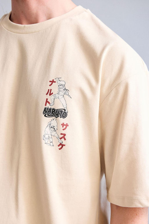 %100 Pamuk Naruto Boxy Fit K_sa kollu Bask_l_ Ti__rt - Defacto фото 6