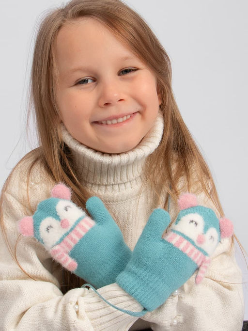 Варежки детские на шнурке Kim Lin  фото 2