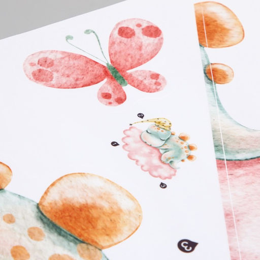 Наклейка интерьерная цветная «Малыш-стегозавр на облаке», пластик, 30×60 см