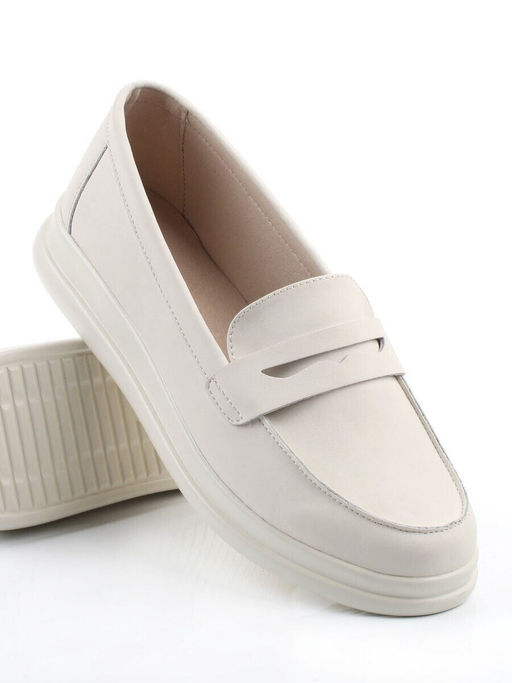 03-M37-11 MILK Лоферы женские (натуральная кожа)