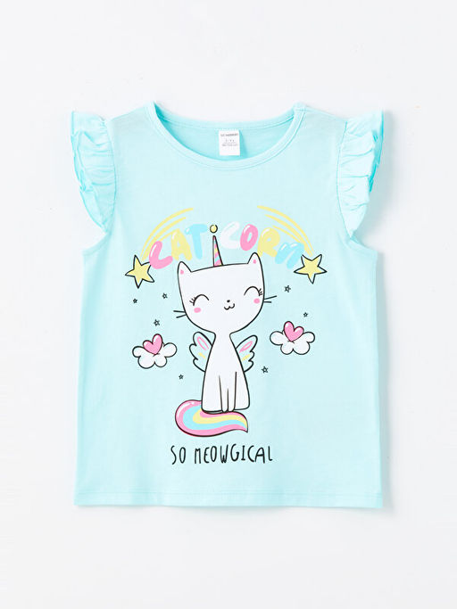 Bisiklet Yaka Kolsuz Bask?l? K?z Bebek Atlet 2li - Waikiki фото 2