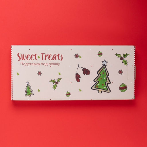 Подставка для ложки новогодняя Доляна Sweet Treats, 26.5×11.5 см, керамика, белая