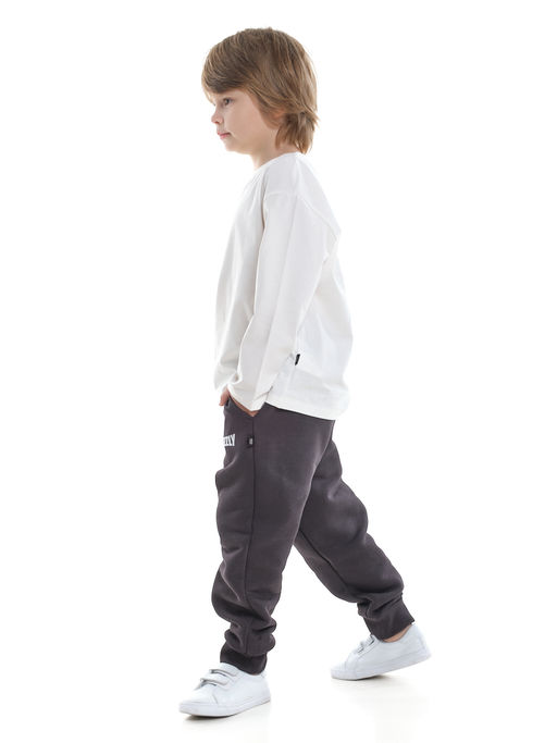 Брюки для мальчика штаны спортивные 22-7682 темный графит - Mini maxi фото 3