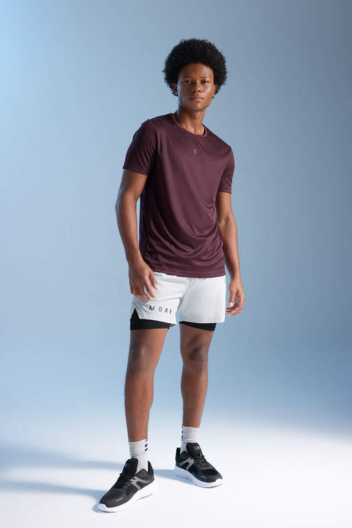 DeFactoFit Спортивная футболка узкого кроя с круглым вырезом и короткими рукавами с принтом  фото 2