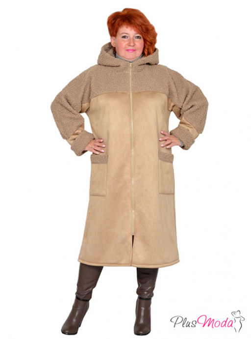 Пальто-дубленка Модель №2070 размеры 44-84 - Plusmoda фото 2