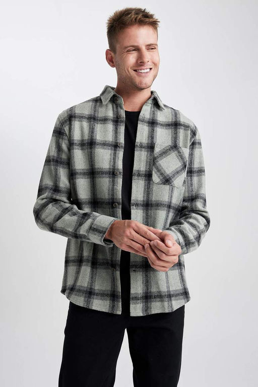 Рубашка Lumberjack с длинным рукавом в клетку обычного кроя - Defacto фото 8