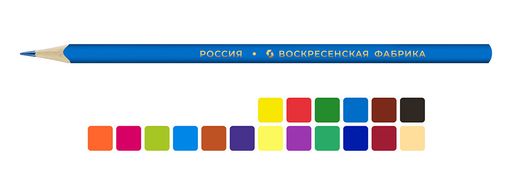 ВКФ Гигантозавр Набор цветных карандашей Рокки GGZ-CP-3018 заточенный 8 х 18 цв