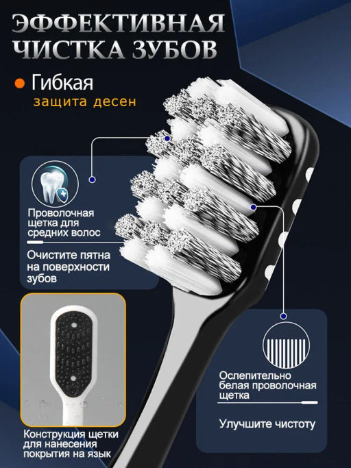 Зубная щетка с щетиной средней жесткости