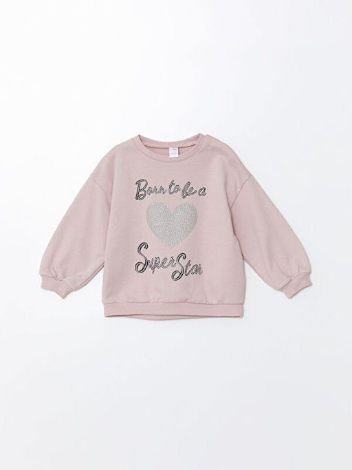 Bisiklet Yaka Uzun Kollu K?z Bebek Sweatshirt