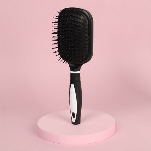 Расчёска массажная, широкая, с зеркалом, 8.3×24 (±1) см, чёрная