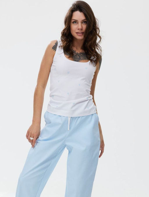 Майка из хлопка принт сердечки