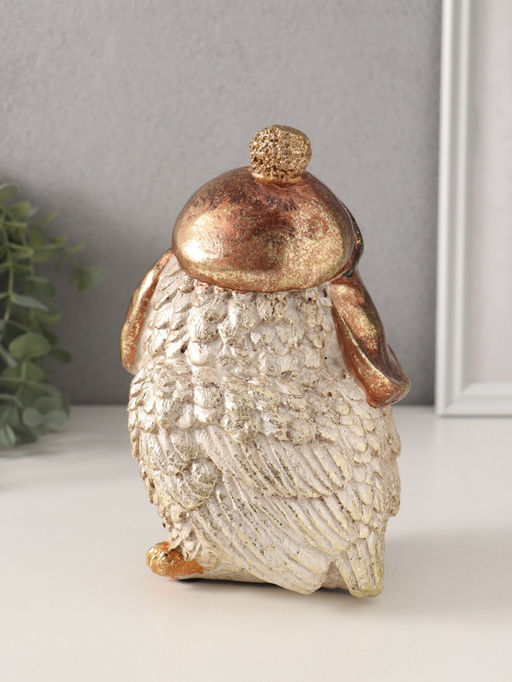 Фигурка полистоун «Сова в шапке-ушанке», 10.5×12×18 см