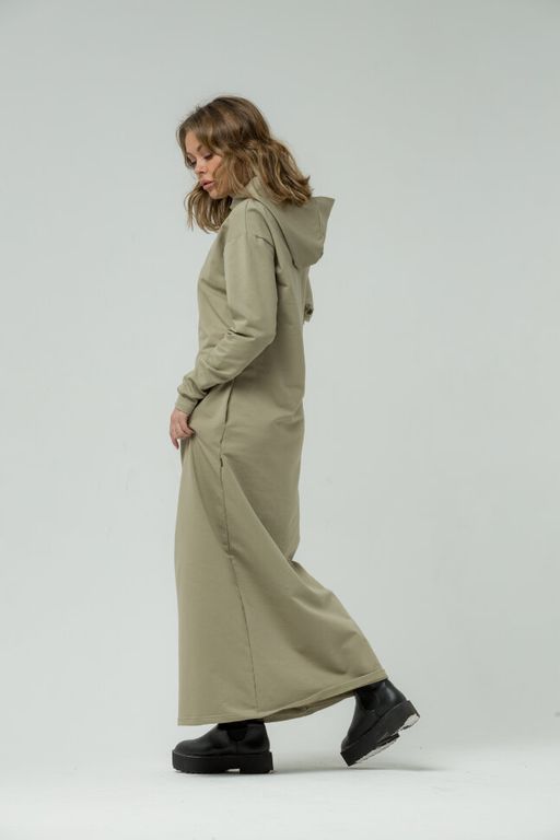 Платье футер 2хнитка петля, 95% хлопок, 5% лайкра. качество пенье. Сахара, олива - Knitka wear фото 4