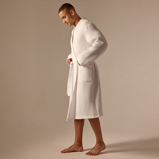 Халат вафельный мужской SL HOME: Boho «Блан де Блан», размер M, хлопок 100%, белый