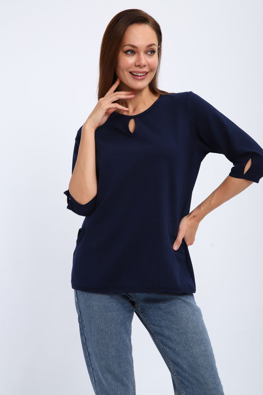 Кофта женская из футера 2-н Анфиса темно синий