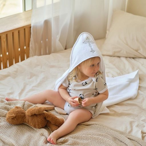 Полотенце крестильное с вышивкой 100% хлопок, 75 х 75 см - Крошка я фото 8