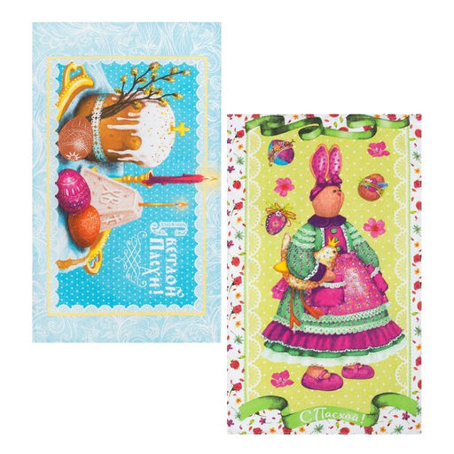 Набор кухонных полотенец Доляна Светлой пасхи 35х60см-2 шт  фото 2