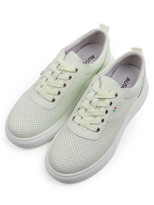 03-YH324-3 LT. GREEN Полуботинки спортивные женские (натуральная кожа)