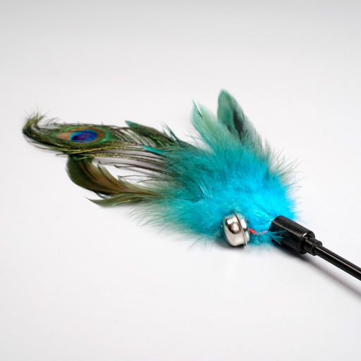 Дразнилка Перо павлина с бубенчиком, ручка 49 см, микс - Пижон фото 3